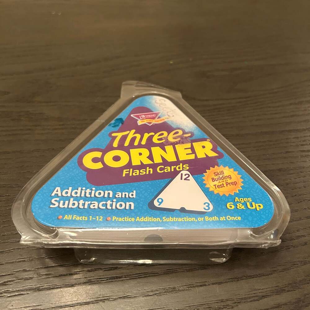 Three-CORNER Flash‎ Cards +/-